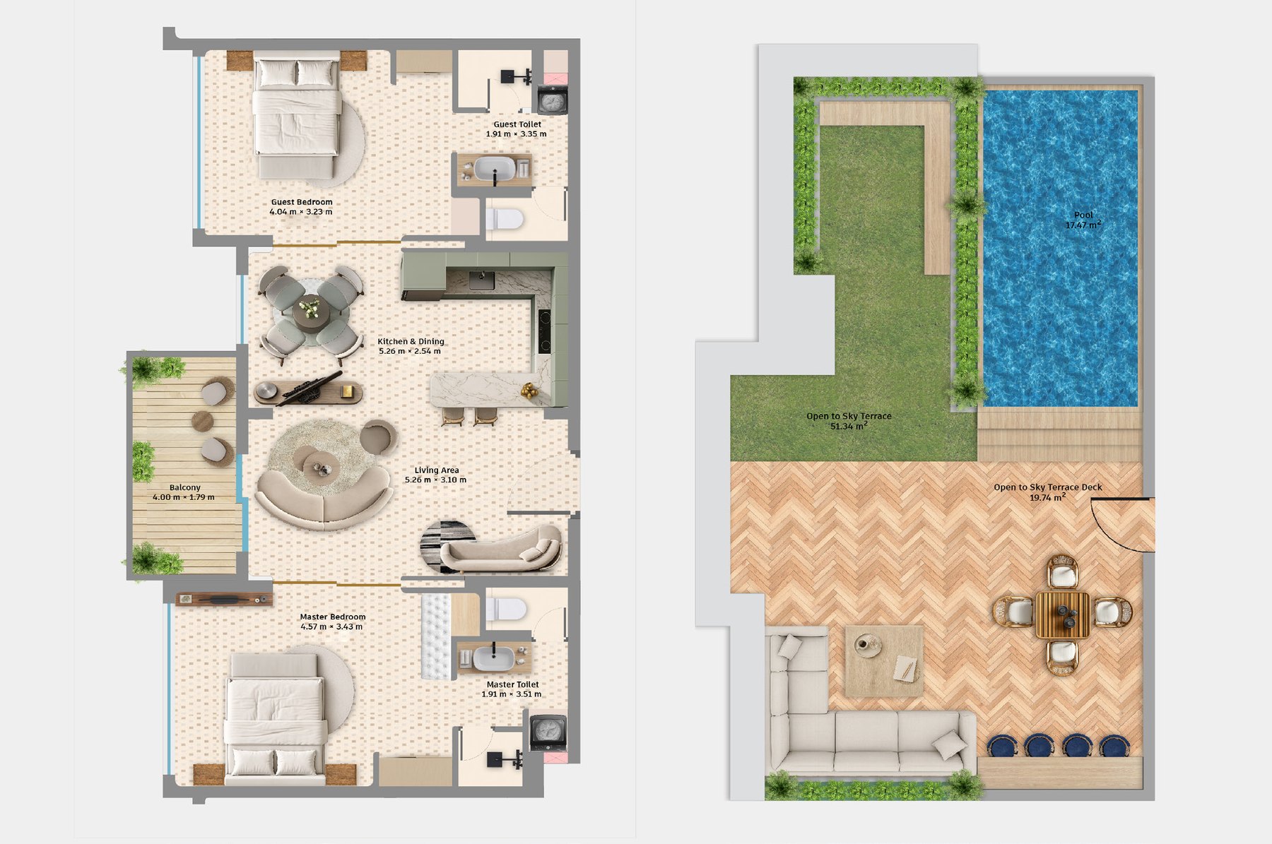 Turtle Reef villament floor plan