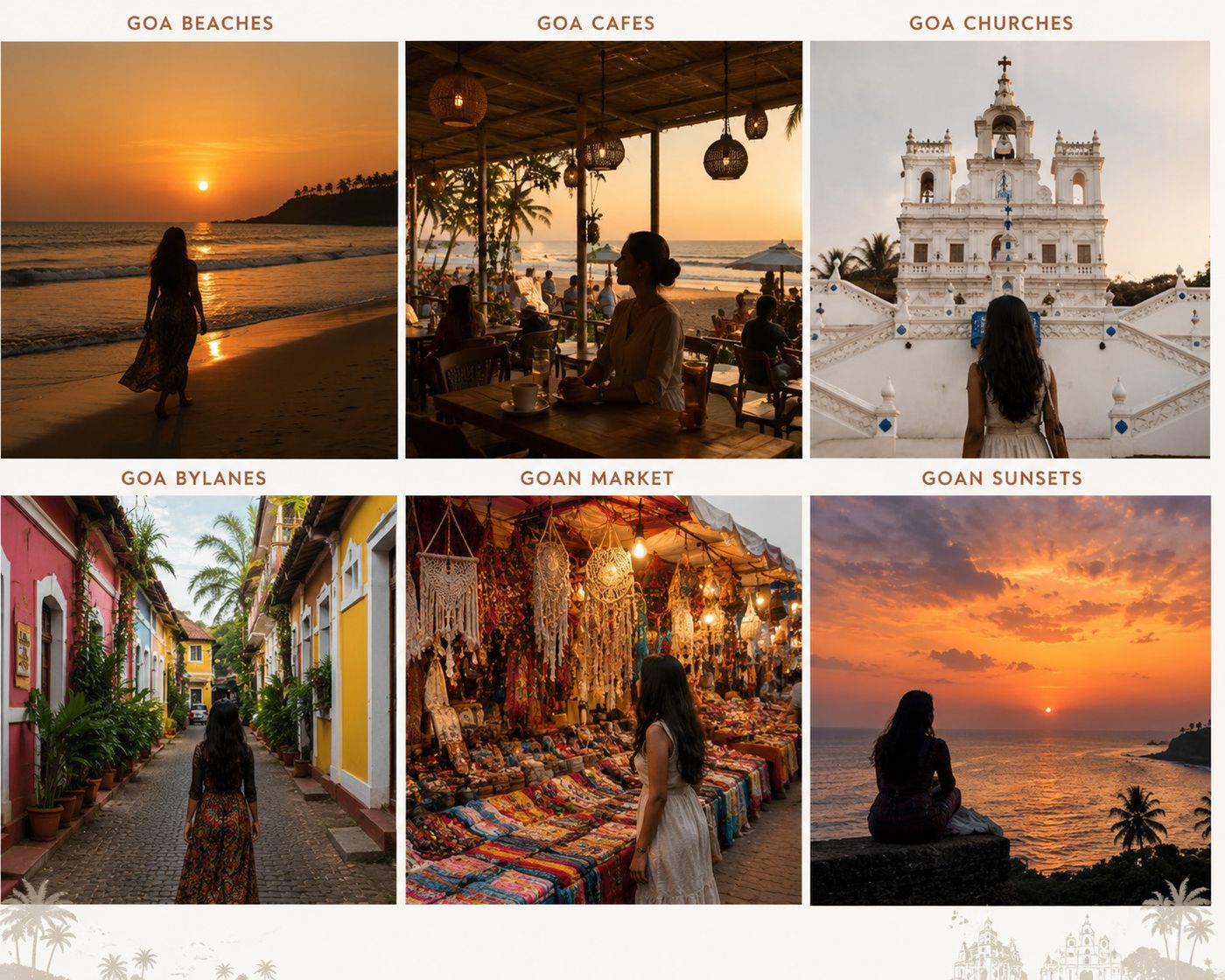 Goa beaches, cafes, churches and markets