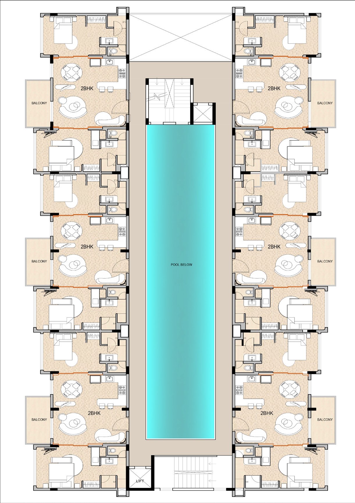 Fourth floor plate