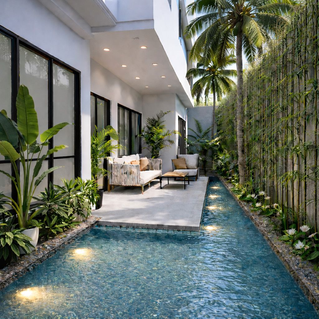 Pool at dusk